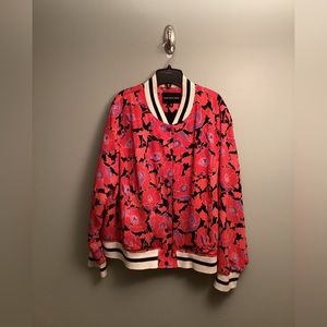 Lane Bryant floral varsity jacket
